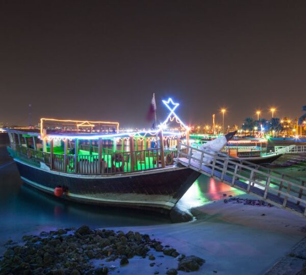 beauty of marina dhow cruise in night