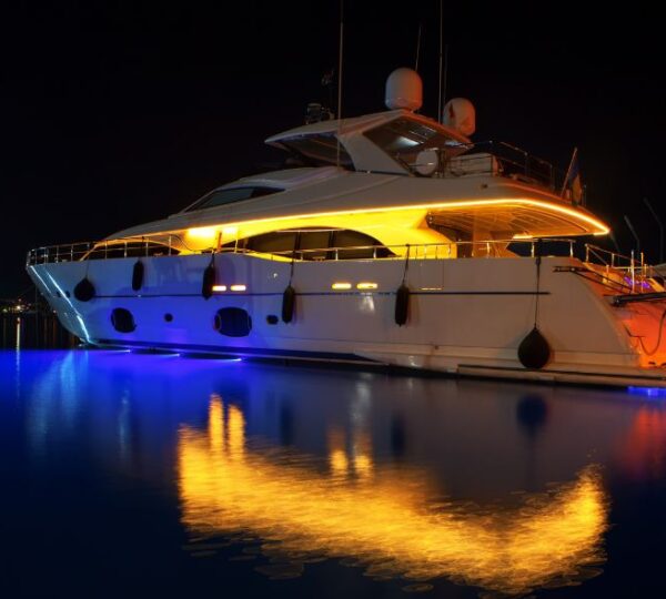 Night beatiful yacht view